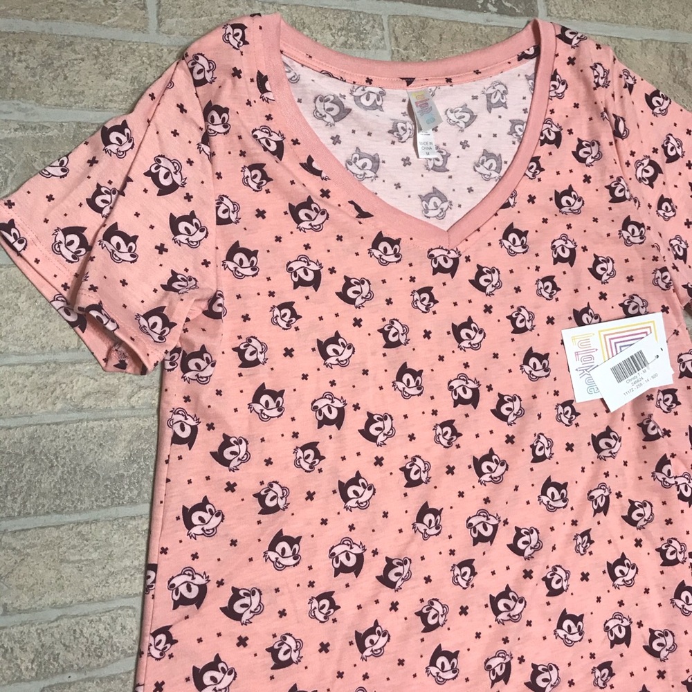 LuLaRoe Christy medium pink novelty cat NWT